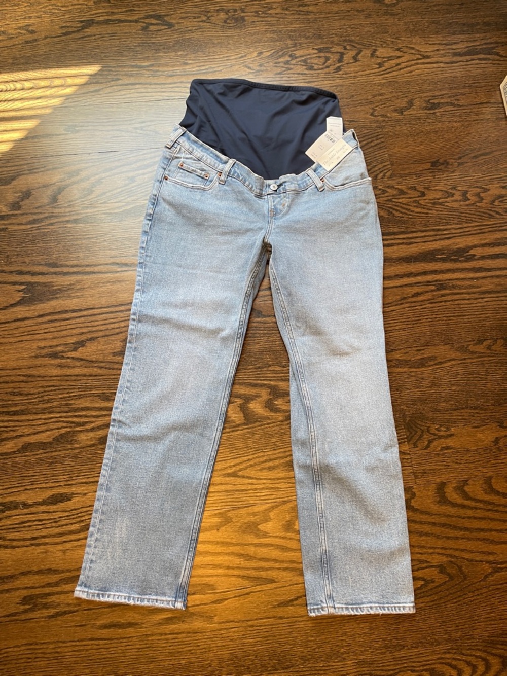 Abercrombie & Fitch Light Wash Straight Leg Maternity Jeans